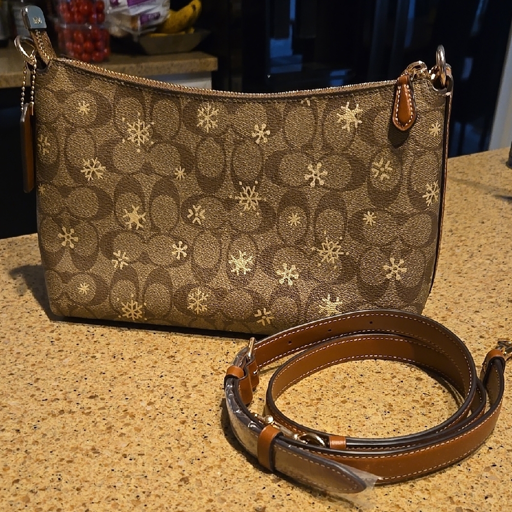 Coach Tan Print Crossbody Bag - Picture 3 of 8